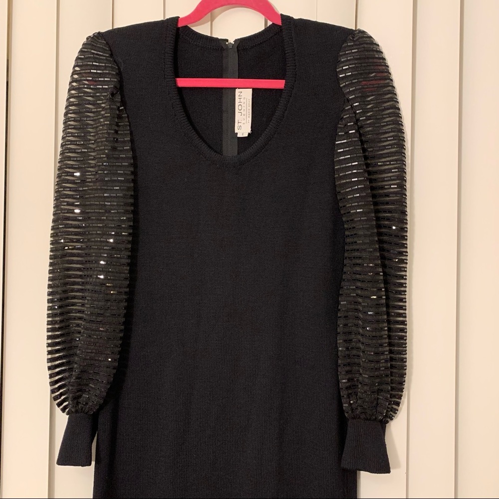 Vintage ST. JOHN Evening by Marie Gray cocktail dress black knit